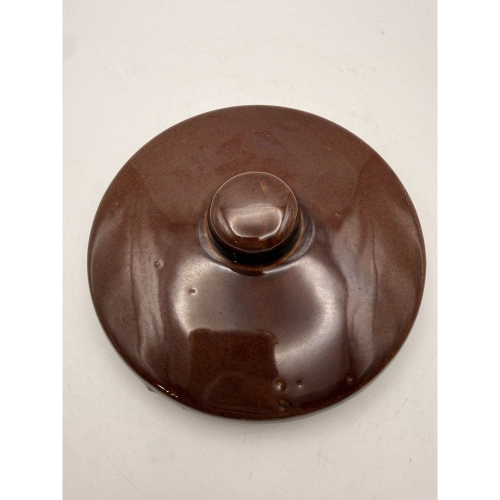 VTG McCoy Brown Drip Glaze Pottery Cookie Crock with Lid 8in Tall USA Made MCM - Picture 15 of 16